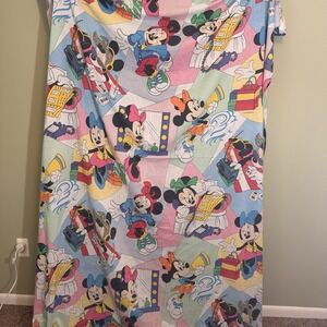 Vintage 80s‎ Disney Minnie Mouse Twin Fitted Sheet Craft Quilt Material Retro